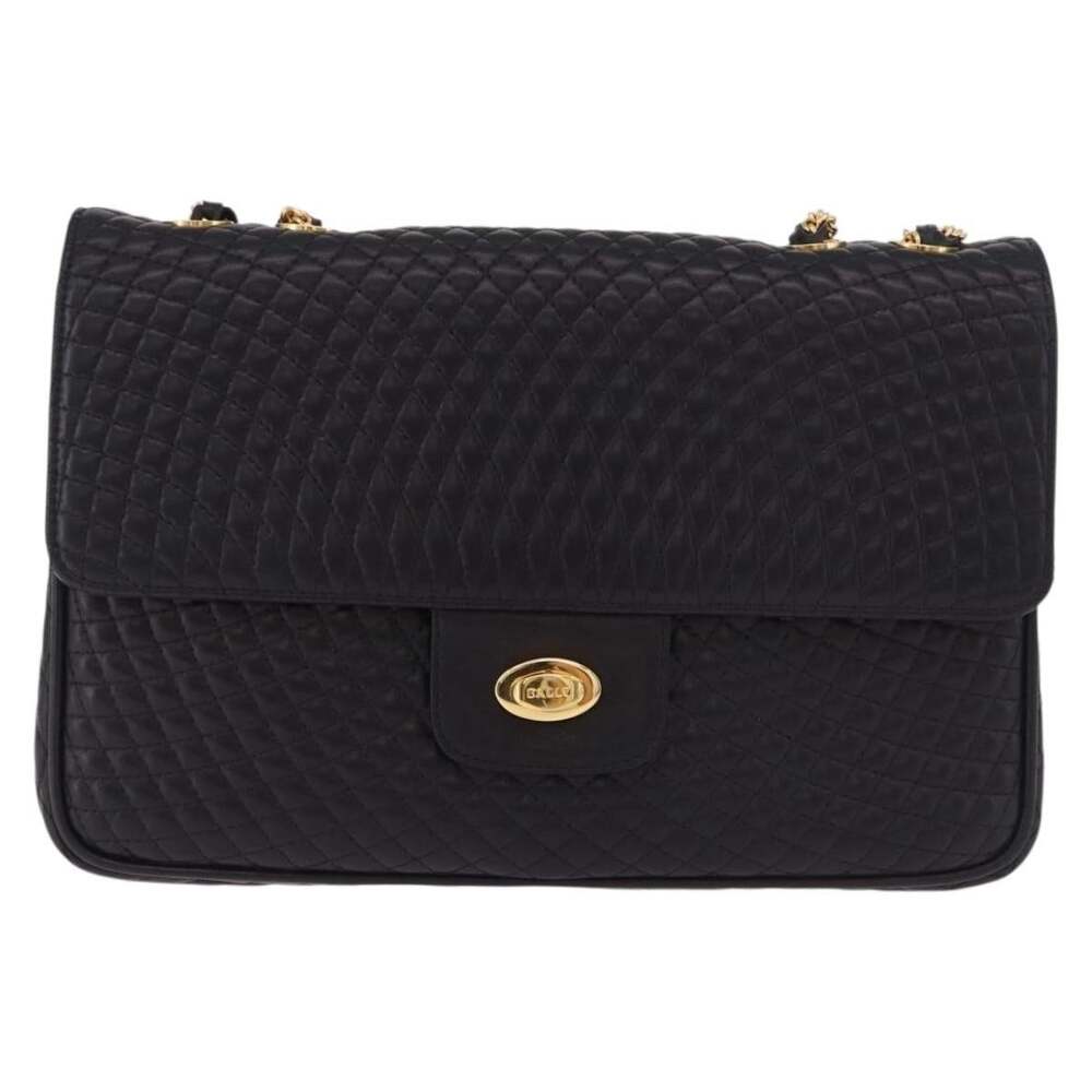Bally Leather Chain Shoulder Bag Black